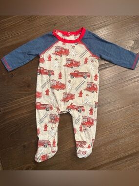 Mud Pie Firetruck Footie